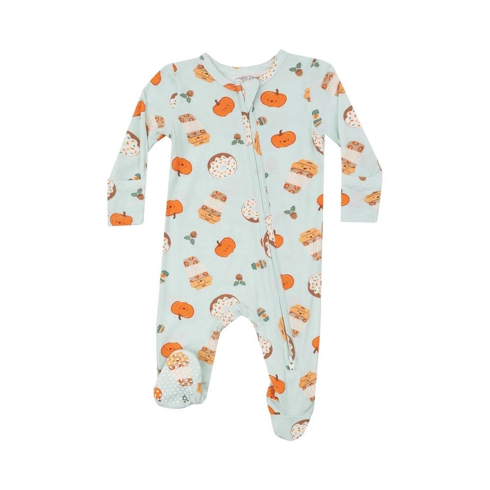 Angel Dear Pumpkin Spice Latte 2-Way Zipper Footie